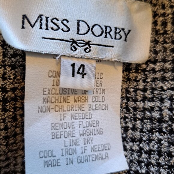 Miss Dorby Black and White Collared 3/4 Ruffle Sleeve Blazer Jacket Size 14 - Picture 5 of 6